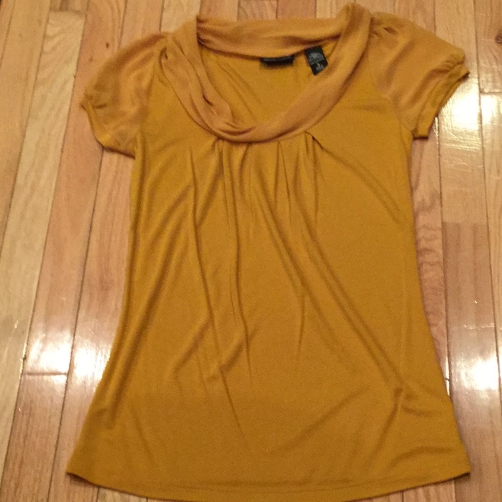 New York & Co. mustard vintage sheer blouse NW but no tags.